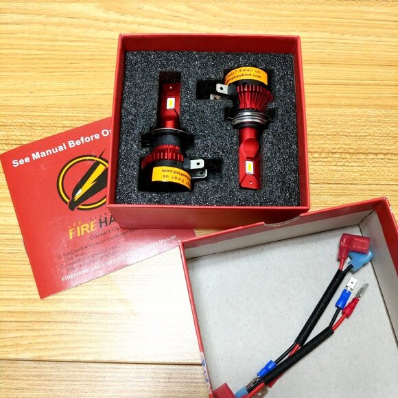 Firehawk‎ H7 LED Headlight Bulbs 25000LM 6000K White Japanese Chips TE-V49-H7 - Picture 2 of 6